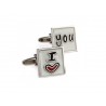 Manžetové knoflíčky Miluji Tě - I love you