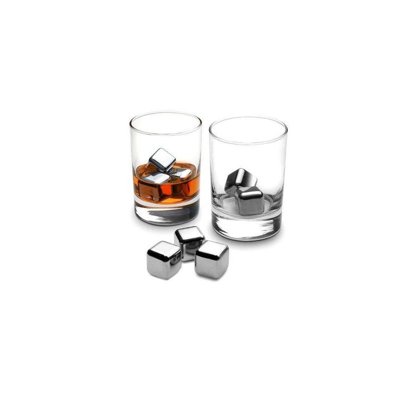 Ledové kostky ocelové, chladící / mrazící, kameny do pití, drinků, nápojů, whisky, alkoholu