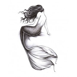 Dočasné tetování mořská panna černobílé