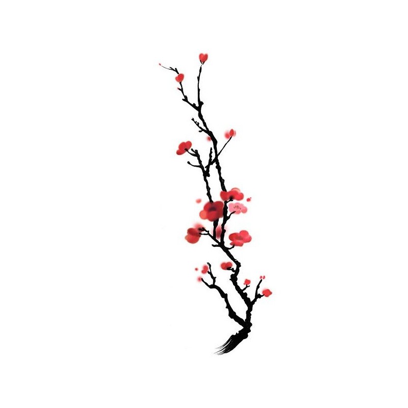 Falešné tetování barevné Sakura japonská třešeň