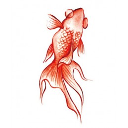 Tymczasowy tatuaż naklejany czerwona rybka