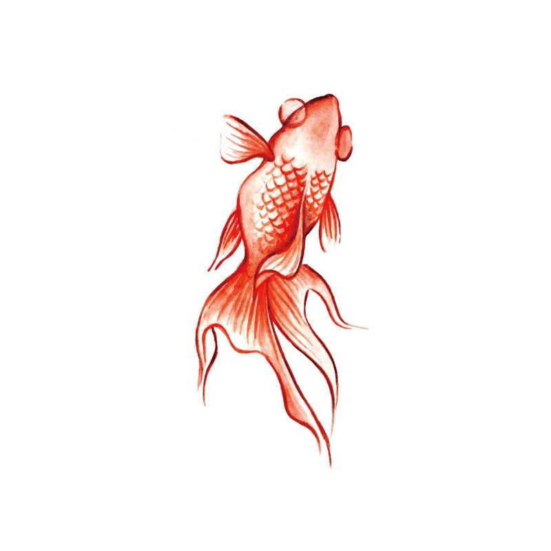 Tymczasowy tatuaż naklejany czerwona rybka