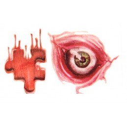 Nalepovacie halloweenskej tetovanie náhradné oko, puzzle krvavá rana