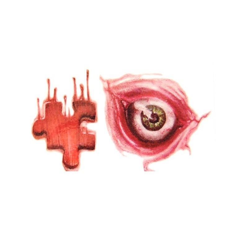 Nalepovací halloweenské tetování náhradní oko, puzzle krvavá rána