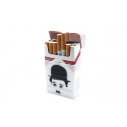 Silikonové  pouzdro na na cigarety / obal na cigarety gumový motiv Charlie Chaplin