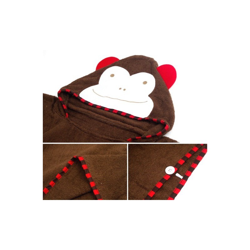 Ręcznik dziecięcy, ponczo z kapturem motyw małpa, małpka