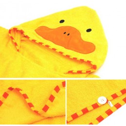 Gyermek fürdő törölköző, poncsó süsüvel, sárga kis kacsa motívummal