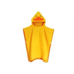 Dětská osuška, pončo s kapucí motiv kachnička, žlutá