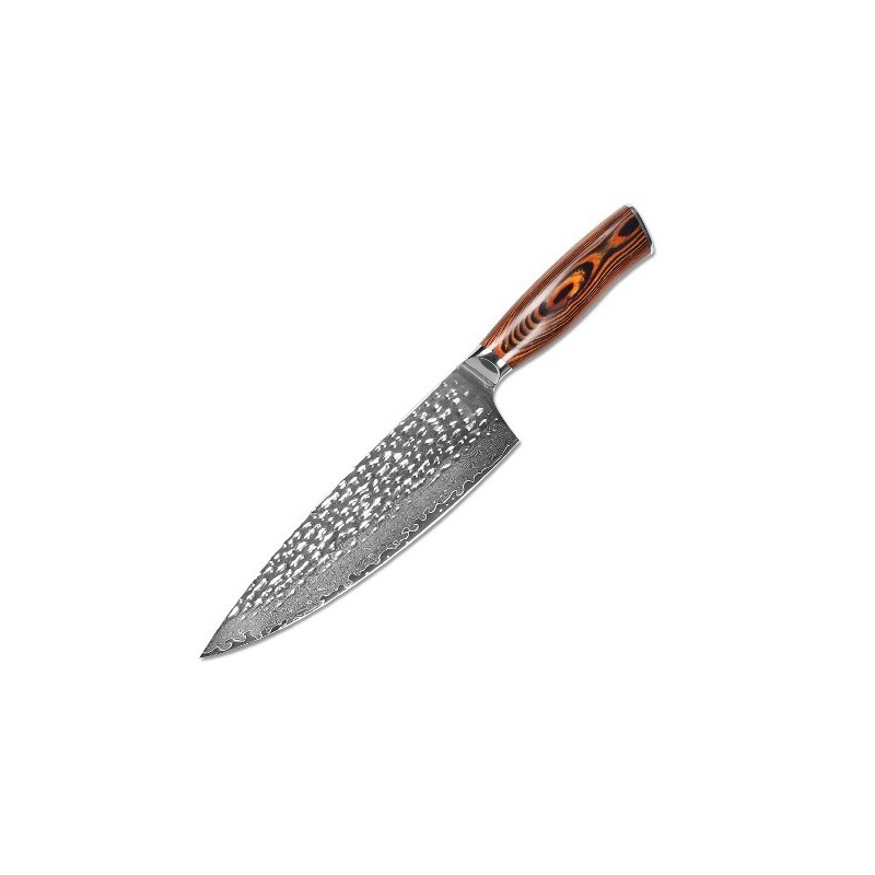 Profesionální široký nůž Chef Max 8" z damascenské oceli VG-10, 67-ti vrstvý, pro šéfkuchaře, na maso, na sushi, DM-D1289