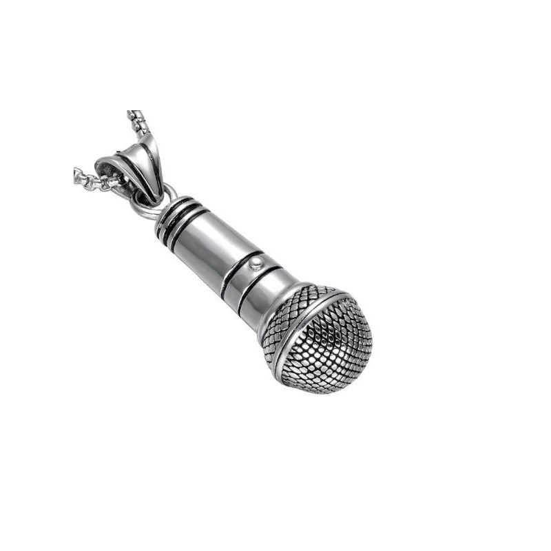 Přívěsek velký mikrofon s řetízkem, pro zpěváky, hiphopery, rappery, beatboxery Přívěsek velký mikrofon s řetízkem, pro zpěváky, hiphopery, rappery, beatboxery