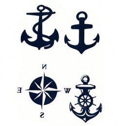 Nalepovací tetování námořnické, jachtařské, kotva, kompasová růžice