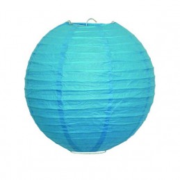 Lampion papírból, felakasztható, kör alakú, világos kék, 30, 40cm