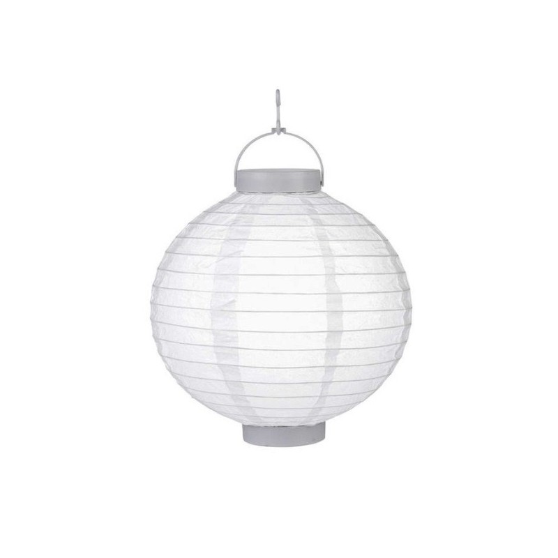 Lampion felakasztható, kerti, papírból, kör alakú, LED diódával, 30cm