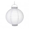 Lampion felakasztható, kerti, papírból, kör alakú, LED diódával, 30cm