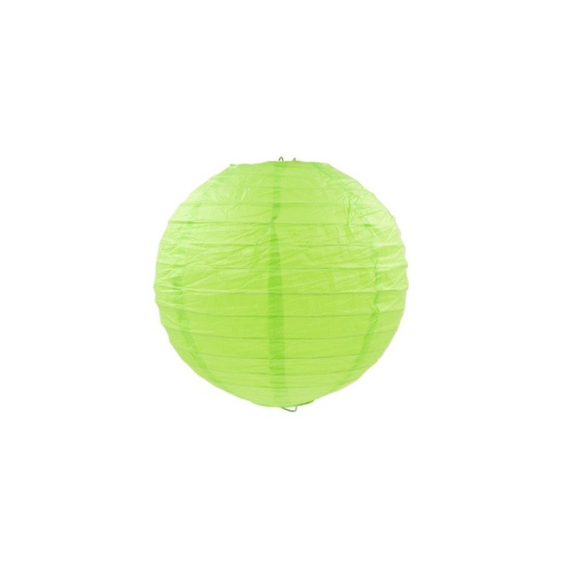Lampion party, menyegzős, papírból, kör alakú,  világos zöld 30, 40cm