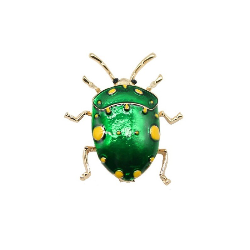 Broszka chrząszcz pluskwiak, zielony śmierdziel
