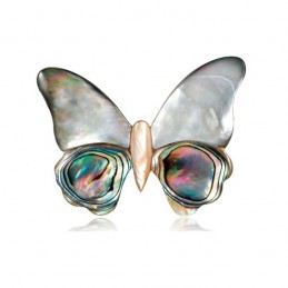 Broszka opalowa motyl, motylek z muszli