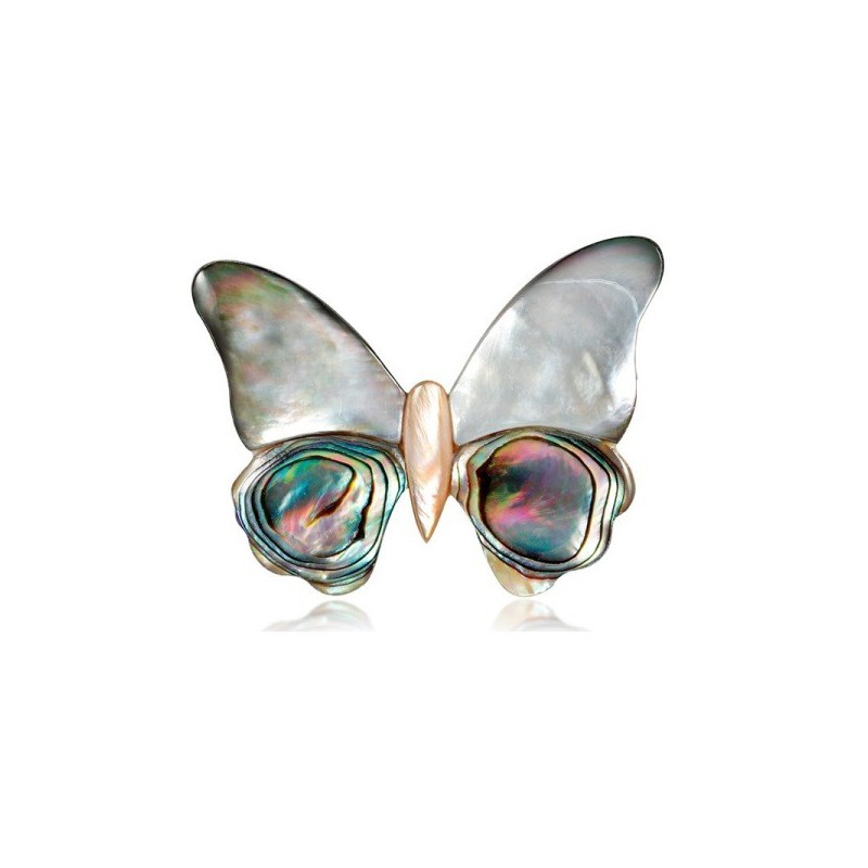 Broszka opalowa motyl, motylek z muszli