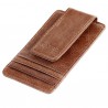 Férfi mini pénztárca, kártya tartó FRID/NFC védelemmel. Mini pénztárca eredeti bőrből. A tok alkalmas bankártyákra, mágneses kapoccsal van ellátva, melyhez könnyen hozzá erősíti a papír pénzt. Luxus pénztárca, melyet minden férfi értékel majd, aki a praktikus megoldásokat kedveli. A tok minőséges eredeti bőrből készült, szépen kidolgozva, mely ellenállóvá teszi.