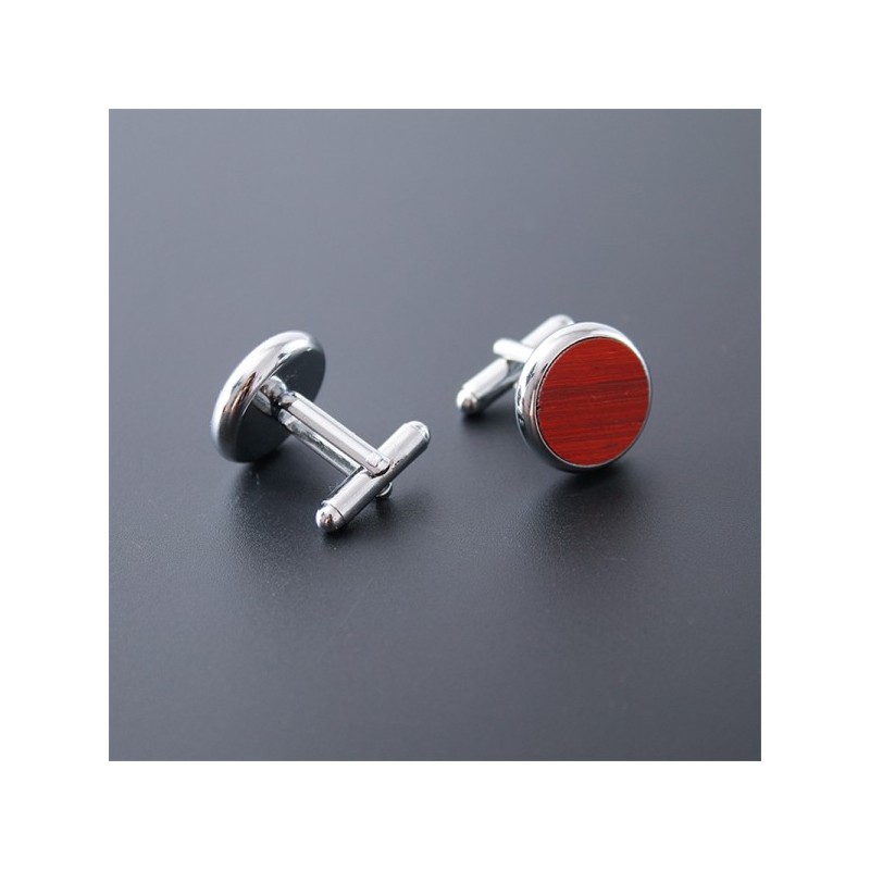 Mandzsetta gomb bambusz kör, gravírozott