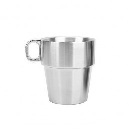 Rozsdamentes kettős falú, hőszigetelő, összetörhetetlen bögre, 330ml