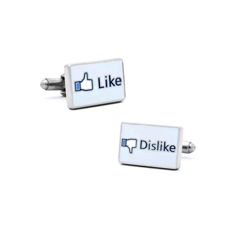 Spinki do mankietów z przyciskami Facebook Like, Dislike - Lubię to, Nie lubię tego