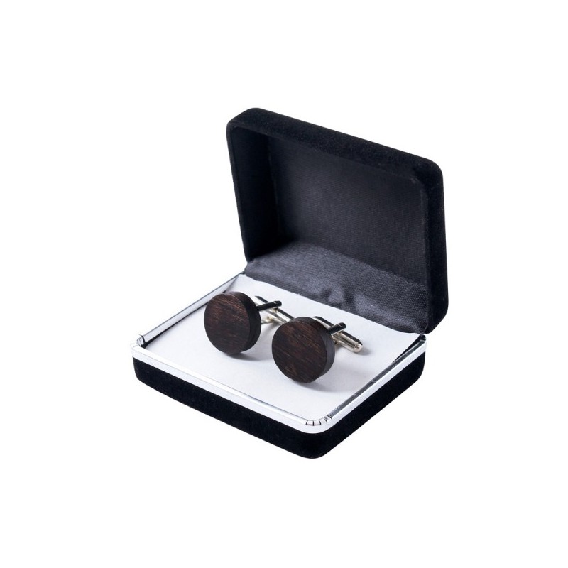 Spinki do mankietów drewniane okrągłe