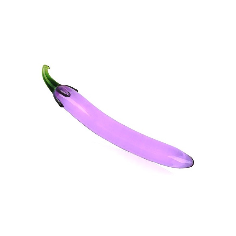Skleněné erotické dildo baklažán, lilek