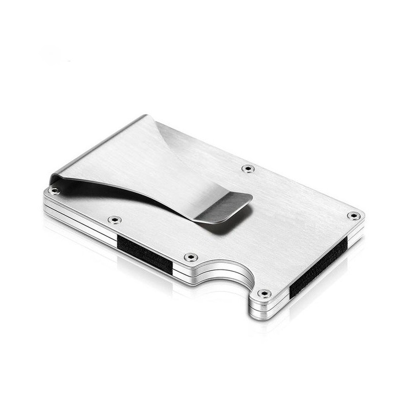 Etui na karty z RFID i spinką na banknoty, wąskie, slim