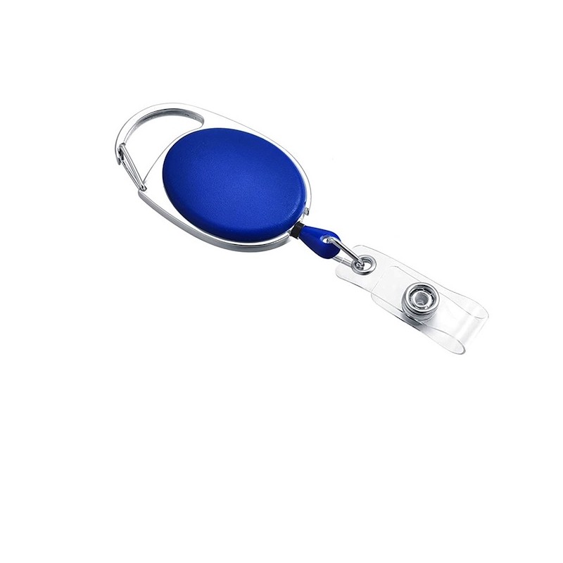 Roller klip, přívěsek karabinka s navijákem, držák na ID s drukem Roller klip, přívěsek karabinka s navijákem, držák na ID s drukem