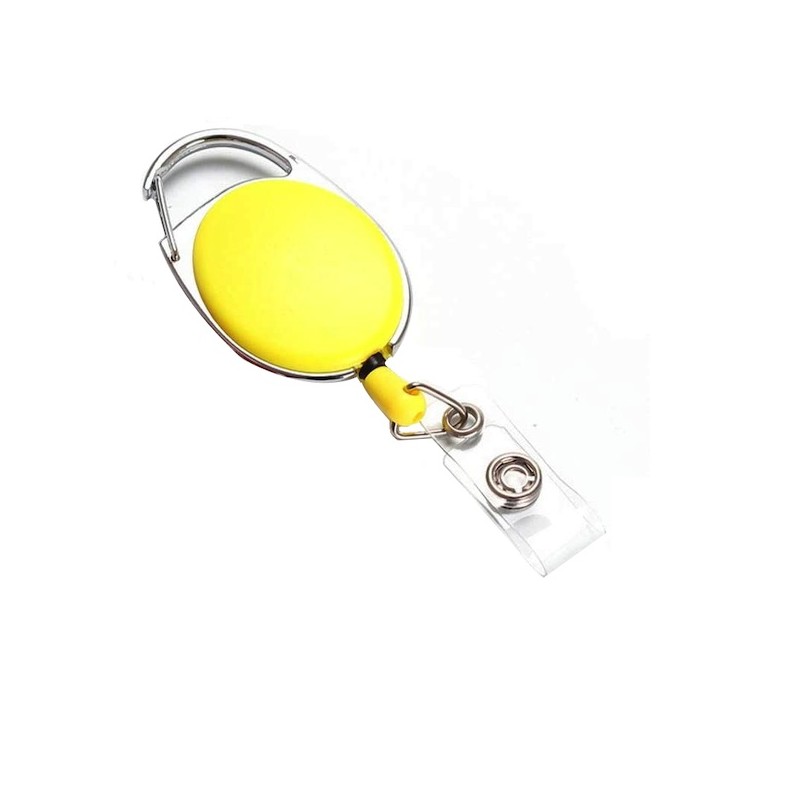 Roller klip, prívesok karabinka s navijakom, držiak na ID s cvokom