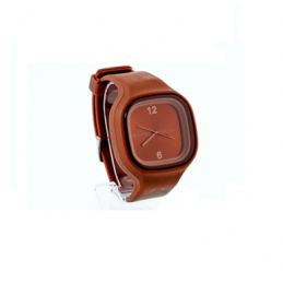 Jelly Square silikonové hodinky, sportovní hnědé