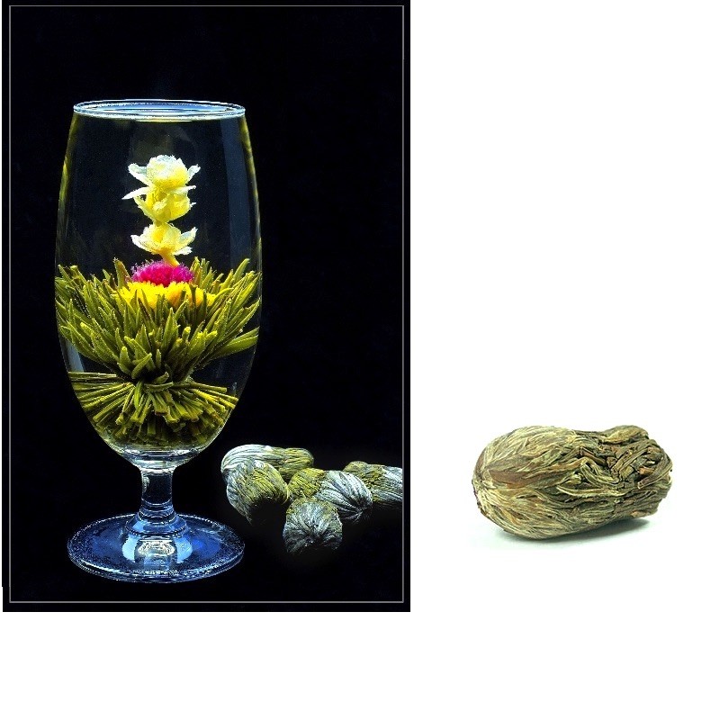 Herbata kwitnąca - Mo Li Xian Zi, kwiat jaśminu, chryzantema, szarłat