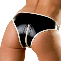 Latexové dámské brazilky se zipem v rozkroku
