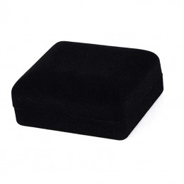 Čierna semišová darčeková krabička na manžetové gombíky Velvet