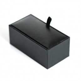 Pudełko prezentowe czarne tanie na spinki do mankietów Klasik