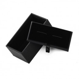 Levná černá dárková krabička na manžetové knoflíčky Klasik