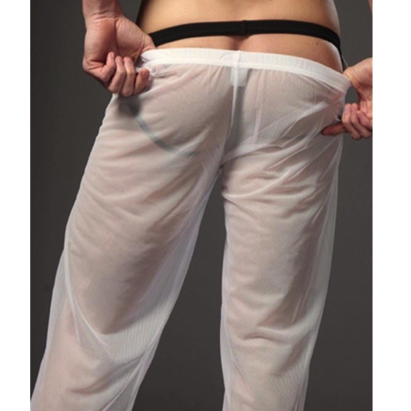 Férfi pizsama nadrág, alvásra, necc, átlátszó