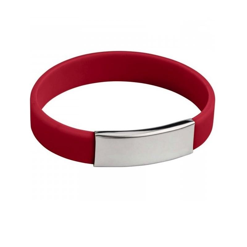 Silikónový náramok s kovovou plochou na laser, gravír