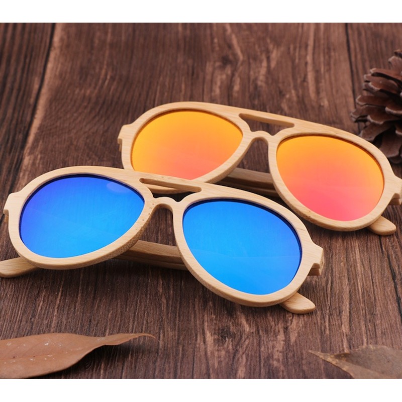 Drewniane okulary przeciwsłoneczne lotnicze, okulary lotnicze