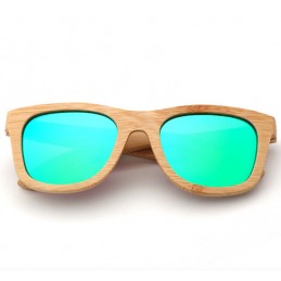 Drevené slnečné okuliare Hipster Klasik s farebnými zrkadlovými sklami