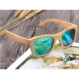 Drevené slnečné okuliare Hipster Klasik s farebnými zrkadlovými sklami