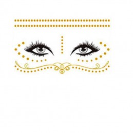 Jednorazowy metaliczny tymczasowy tatuaż na twarz złote kropki, ornamenty