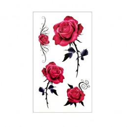 Dočasné farebné nalepovacie tetovanie ruže, rose