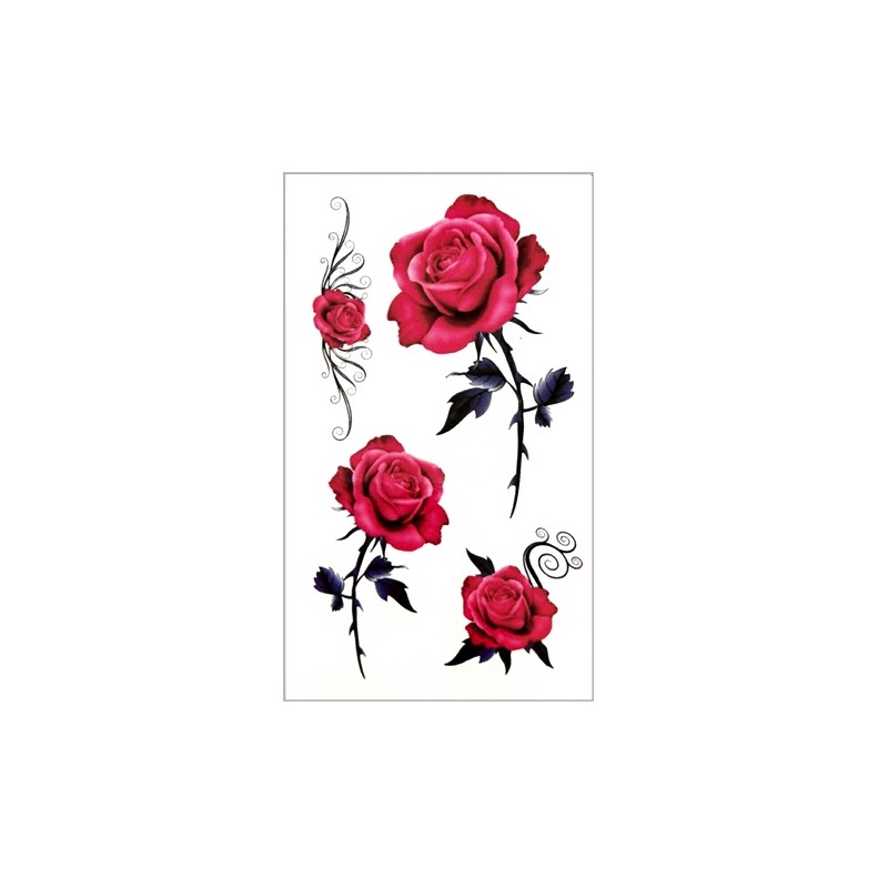 Ideiglenes színes felragasztható tetoválás rózsa, rose
