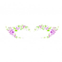 Vodeodolné nalepovacie dočasné očné tetovanie lúčne kvety, fialové kvety