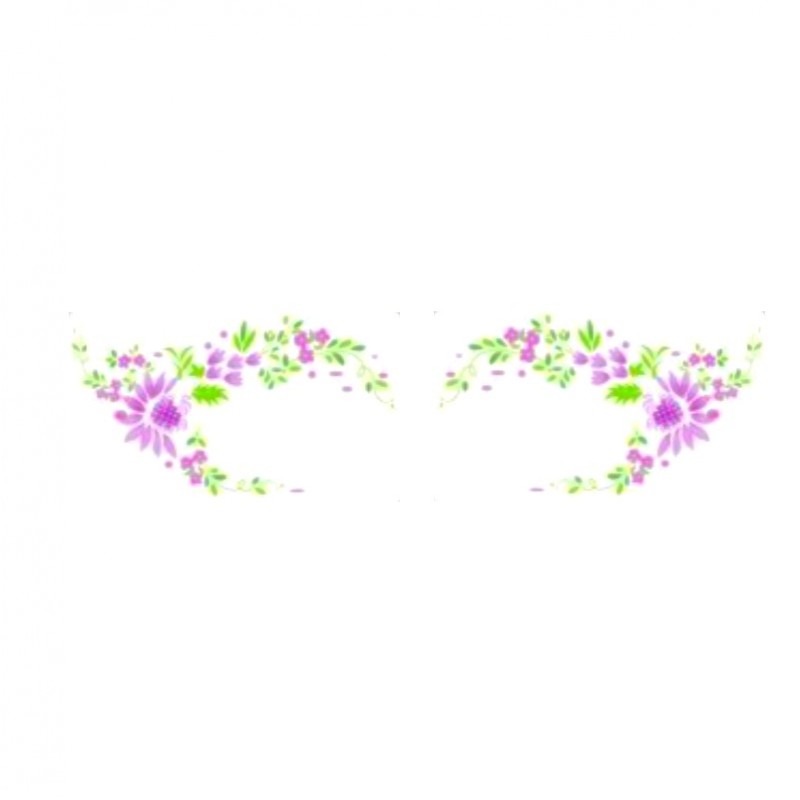 Vízálló felragasztható ideiglenes tetoválás a szemre réti virágok, lila virágok
