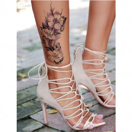 Tymczasowy samoprzylepny kolorowy tatuaż kwitnąca dzika róża