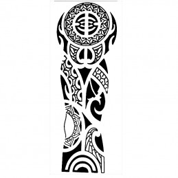 Tetovací rukáv, falešné tetování na paži, stehno, lýtko v maorském stylu