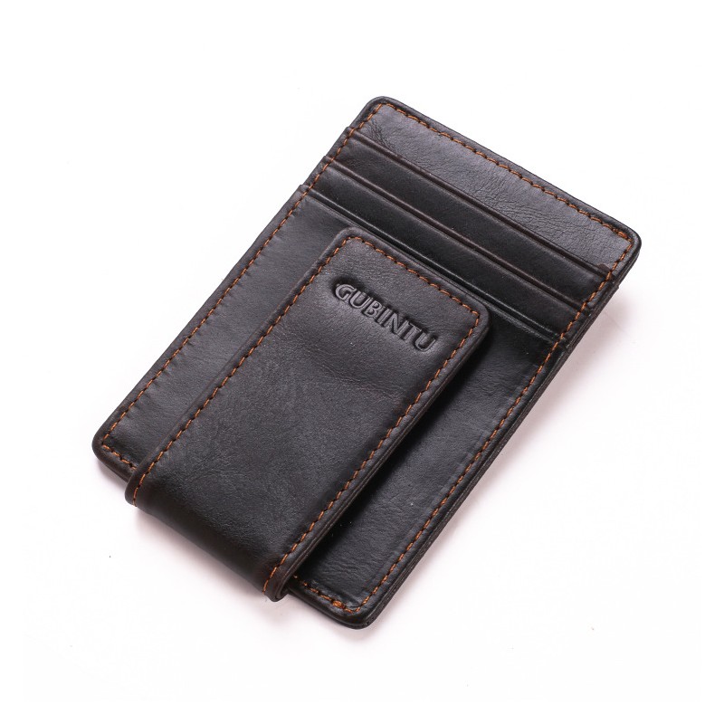 Peněženka mini, pouzdro na karty, RFID, s magnetickým klipem, z pravé kůže Peněženka mini, pouzdro na karty, RFID, s magnetickým klipem, z pravé kůže